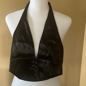 Sky to Moon black satin top size small